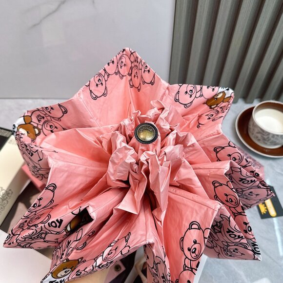 Moschino Pink Teddy Bear Folding Umbrella - Picture 4 of 9